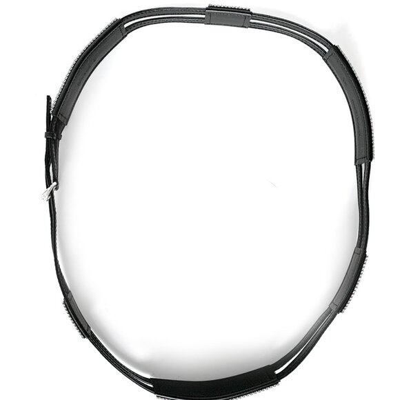 Swarovski Women\'s Black Leather & Crystal Belt Size: S/M 36\
